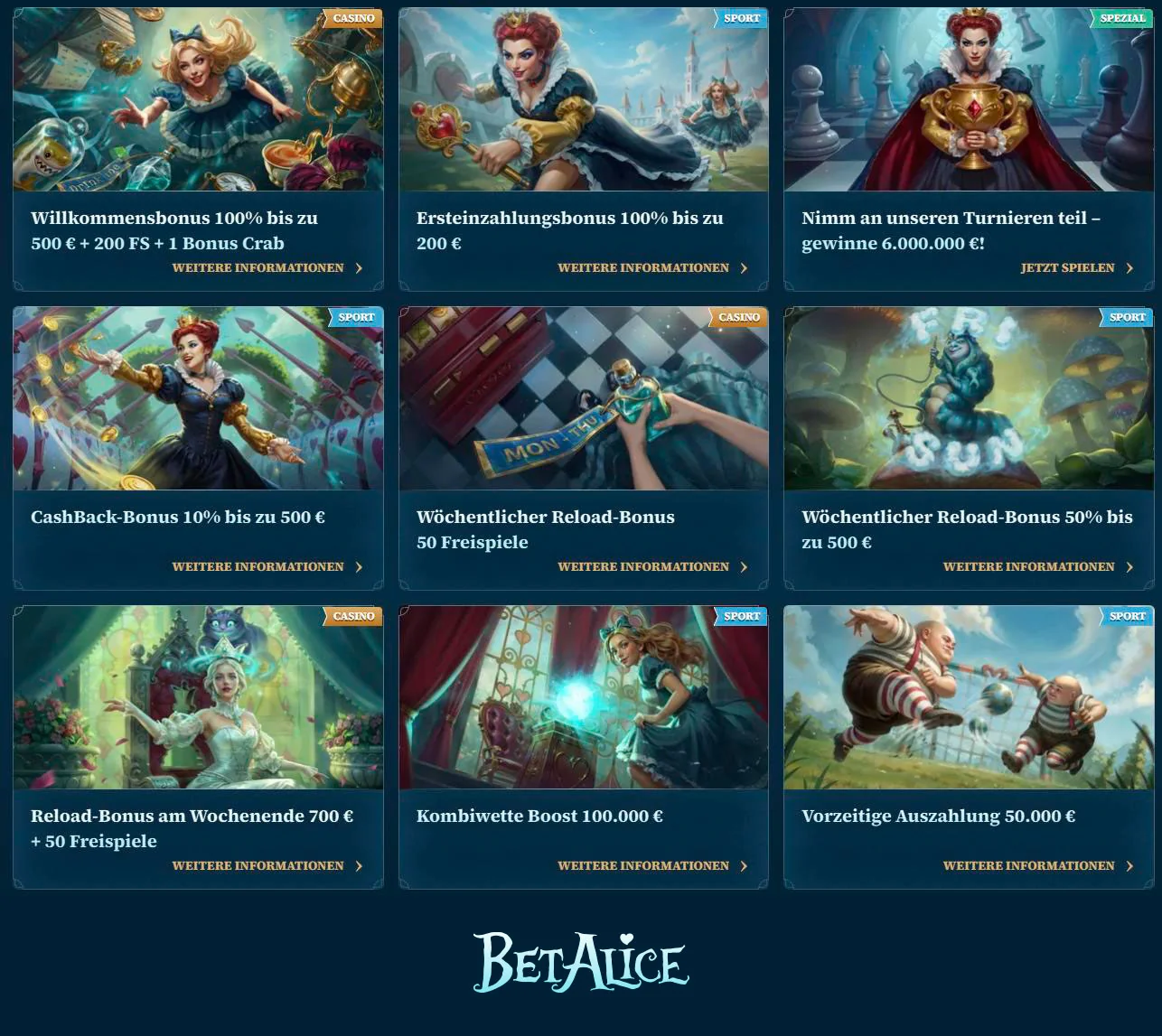 Aktionen bei BetAlice